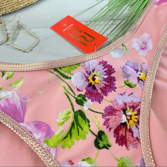 River Island Pink Floral Bikini Bottom - Picture 4 of 12